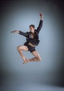 The young attractive modern ballet dancer jumping Royalty Free Stock Photo
