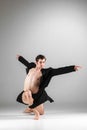 The young attractive modern ballet dancer on white Royalty Free Stock Photo
