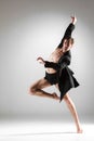 The young attractive modern ballet dancer on white Royalty Free Stock Photo