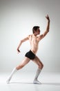 The young attractive modern ballet dancer on white Royalty Free Stock Photo