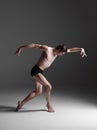 The young attractive modern ballet dancer on white Royalty Free Stock Photo