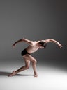 The young attractive modern ballet dancer on white Royalty Free Stock Photo