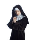 Young attractive nun. Royalty Free Stock Photo