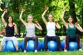 Young and attractive people doing fitness Royalty Free Stock Photo