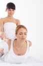A young redhead woman on a Thai massage Royalty Free Stock Photo