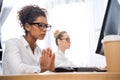 young attractive teenager girls studying Royalty Free Stock Photo