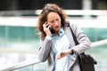 Young attractive woman being late to a rendez-vous Royalty Free Stock Photo