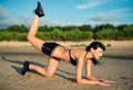 Young attractive woman doing fitness exercise Royalty Free Stock Photo