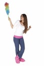 Young and attractive woman doing housework Royalty Free Stock Photo
