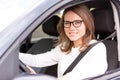 Young attractive woman driving his car Royalty Free Stock Photo