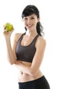 Young attractive woman eating green apple Royalty Free Stock Photo