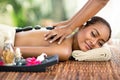 Young attractive woman enjoying in Asian massage Royalty Free Stock Photo