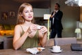 Woman enjoying coffee at home Royalty Free Stock Photo