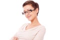 Young attractive woman with glasses portrait isola