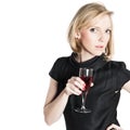 Young attractive woman holding a glass of red wine Royalty Free Stock Photo