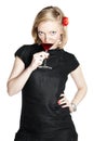 Young attractive woman holding a glass of red wine Royalty Free Stock Photo