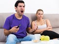 Woman offended on husband, keen on watching TV