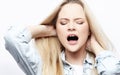 Young attractive woman screaming in horror Royalty Free Stock Photo