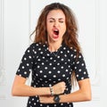 Young attractive woman screaming Royalty Free Stock Photo