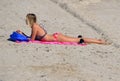 Young Attractive Woman Sunbather