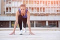 Young attractive woman working out outdoor Royalty Free Stock Photo