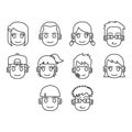 young avatar icon set