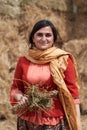 Young azeri woman in traditional Azerbaijani clothes