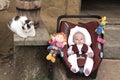 Young baby, infant in a baby car seat Royalty Free Stock Photo