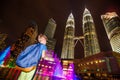 Young backpacker in a big city, happy and excited for the Malays