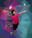 Young badminton player during smash Royalty Free Stock Photo