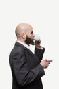 Young bald man with a beard Royalty Free Stock Photo