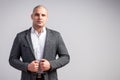 A young bald man in suit Royalty Free Stock Photo