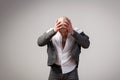 A young bald man in suit Royalty Free Stock Photo