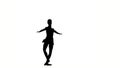 Young balet dancer isolated on white. silhouette