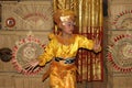 Young Balinese female dancer performing traditional Legong dance Royalty Free Stock Photo