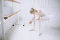 Young ballerina in ballet class