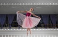 Ballerina in training hall