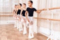 Young ballerinas rehearsing in the ballet class. Royalty Free Stock Photo