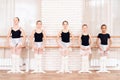 Young ballerinas rehearsing in the ballet class. Royalty Free Stock Photo