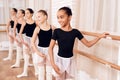 Young ballerinas rehearsing in the ballet class. Royalty Free Stock Photo