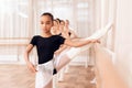 Young ballerinas rehearsing in the ballet class. Royalty Free Stock Photo