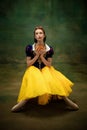 Young ballet dancer as a Snow White, modern fairytales