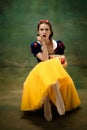 Young ballet dancer as a Snow White, modern fairytales