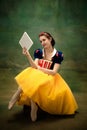 Young ballet dancer as a Snow White, modern fairytales