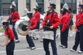 Young band members in a marching band in the Cherry Blossom Festival in Macon, GA