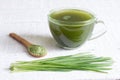 Young barley with fresh grass detox diet concept