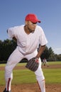 Young Baseball Pitcher Playing On Field Royalty Free Stock Photo