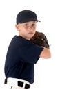Young baseball player ready to throw the ball Royalty Free Stock Photo