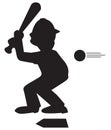 Baseball Player in Silhouette Royalty Free Stock Photo