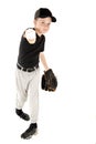 Young baseball player throwing the ball into the camera Royalty Free Stock Photo